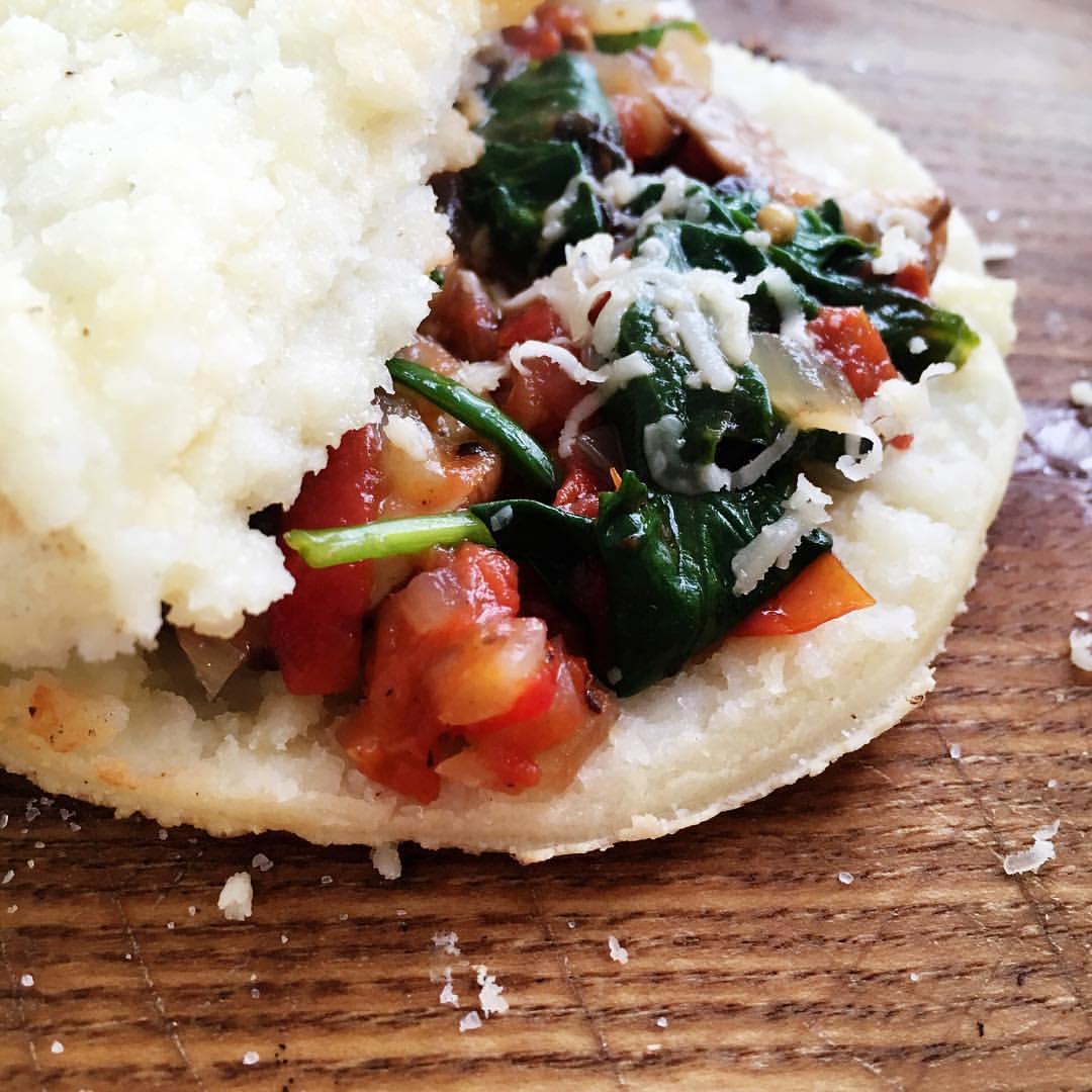 Spinach and Cheese Arepas